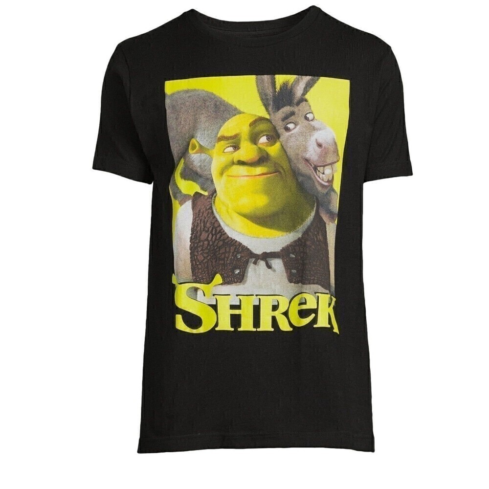 Black Shrek Men's Graphic Tee Crewneck Short Sleeve Small